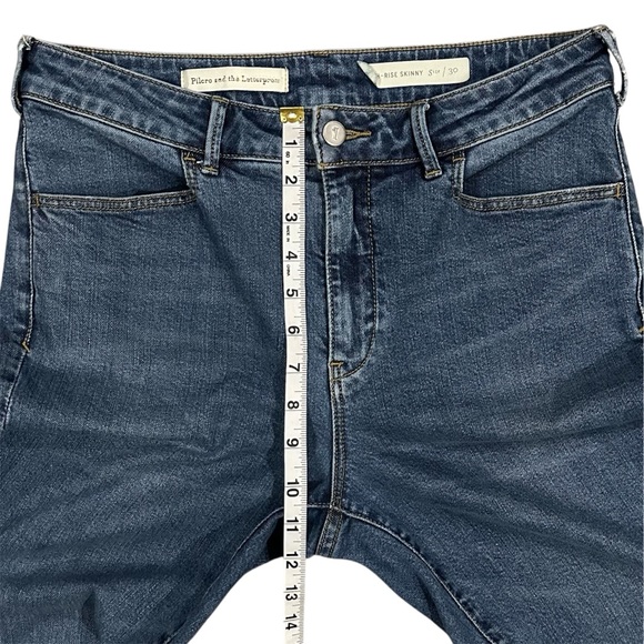 Pilcro and the Letterpress High Rise Skinny Raw Hem Jeans Cotton Denim Size 30 - Picture 7 of 10